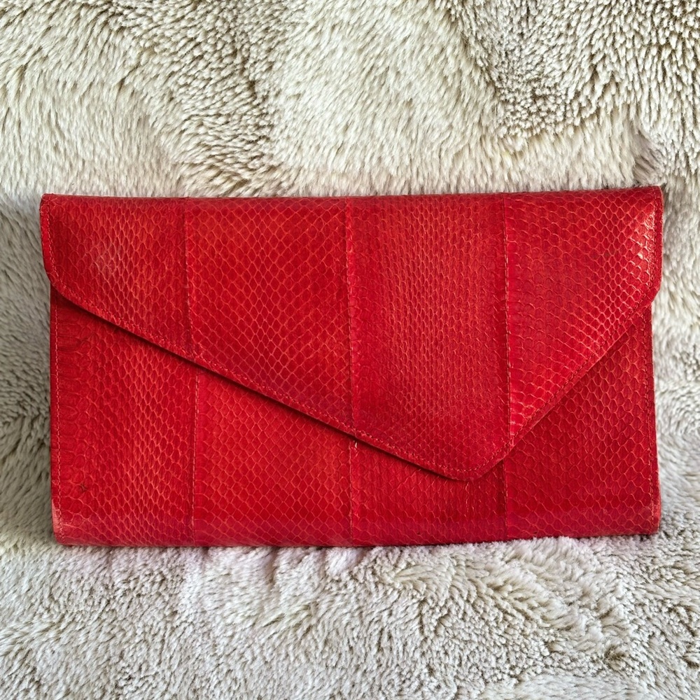 Faux Snakeskin Envelope Clutch/Crossbody Purse